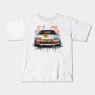 anime art style 1990s japanese old school vintage sport car Kids T-Shirt